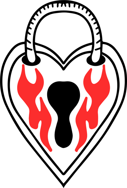 burning hearts lock